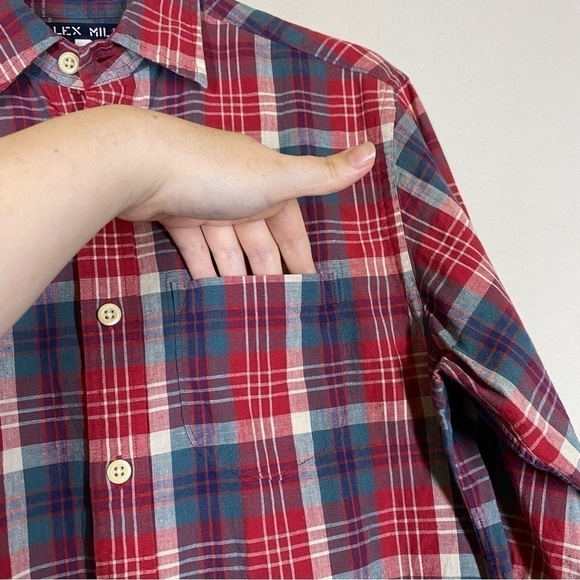 Alex Mill Linen Blend Plaid Button Up Shirt Size XS - Picture 4 of 9